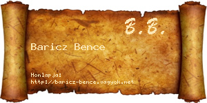 Baricz Bence névjegykártya